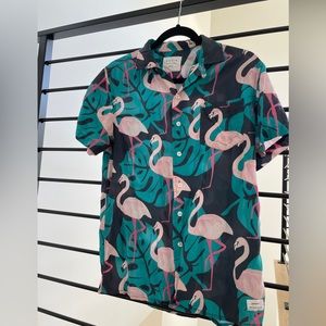 Duvin designs small button up, flamingo print 2019